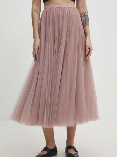 Maksi suknja Answear Lab ružičasta