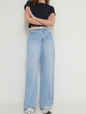 Jeansy z wysoką talią Hollister Co. niebieskie