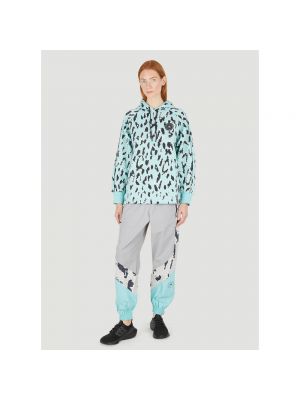 Sudadera con capucha con estampado leopardo Adidas By Stella Mccartney azul
