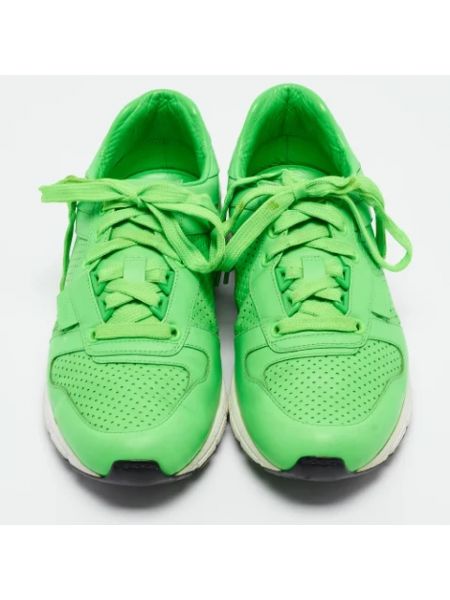 Sneakersy skórzane Gucci Vintage zielone