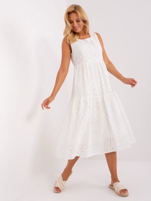 Διάτρητη φόρεμα Fashionhunters λευκό