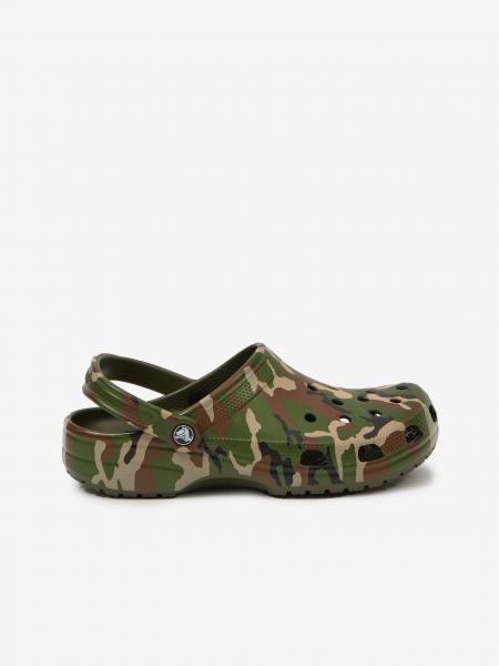 Maskáčové pantofle Crocs zelené