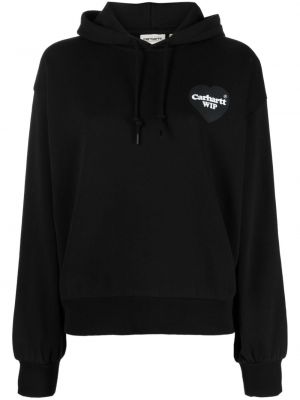Herzmuster fleece hoodie aus baumwoll Carhartt Wip schwarz