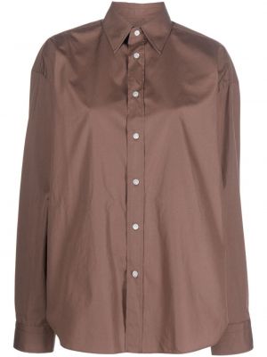 Medvilninė marškiniai Finamore 1925 Napoli ruda