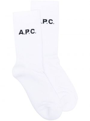 Bavlnené ponožky A.p.c. biela