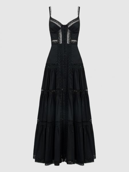 Черное кружевное платье-рубашка Charo Ruiz