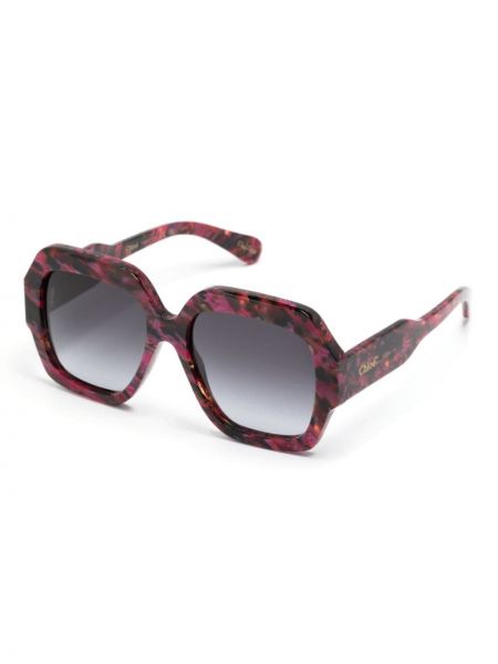 Okulary przeciwsłoneczne oversize Chloé Eyewear różowe