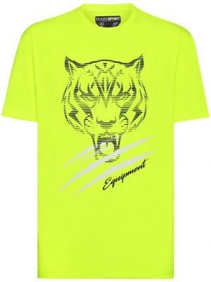 Sportska majica s printom s uzorkom tigra Plein Sport žuta