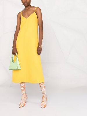 Vestido de cóctel sin mangas con escote v Emilio Pucci amarillo