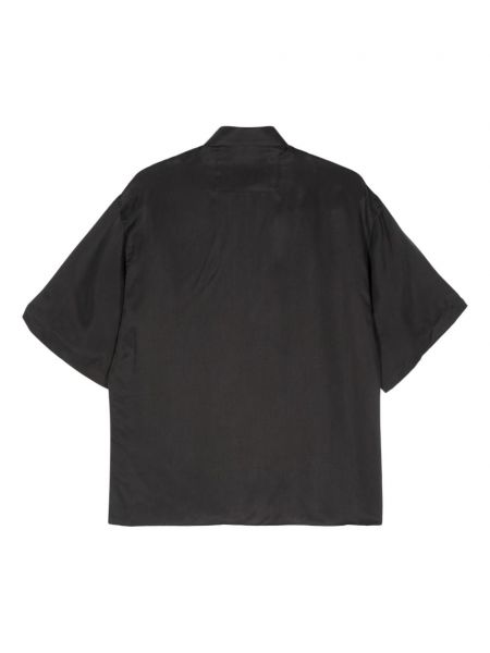 Chemise en satin avec manches courtes Costumein noir