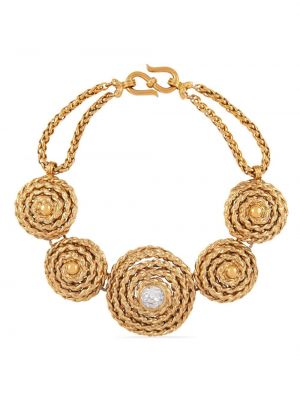 Křišťálový náhrdelník Yves Saint Laurent Pre-owned zlatý
