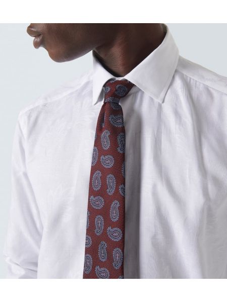 Cravatta di seta paisley in tessuto jacquard Etro bordeaux
