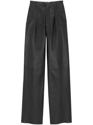 Pantaloni di pelle baggy Saint Laurent nero