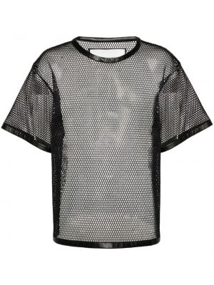 Δερμάτινη μπλούζα Jil Sander μαύρο