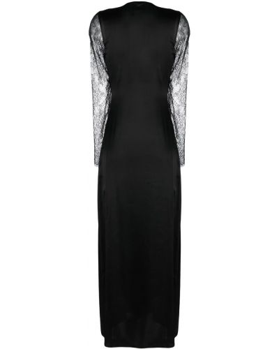 Nėriniuotas šilkinis suknele kokteiline Maison Close juoda