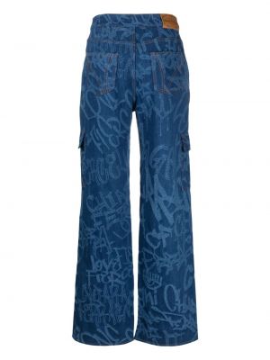 Bavlněné straight fit džíny Chiara Ferragni modré