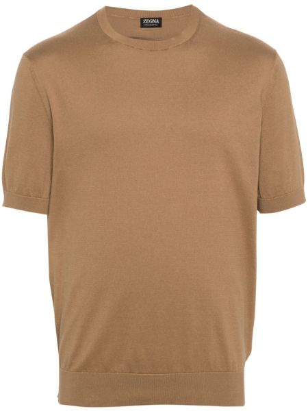 Strick t-shirt aus baumwoll Zegna braun