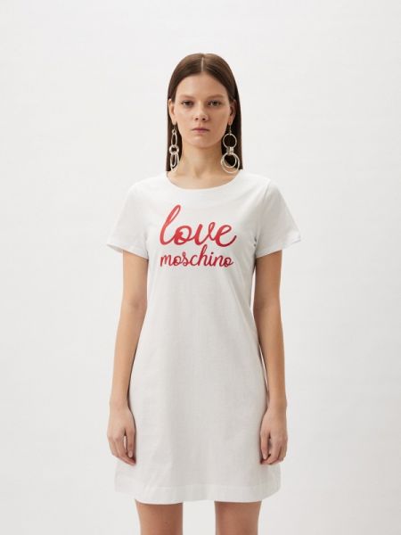 Белое платье Love Moschino