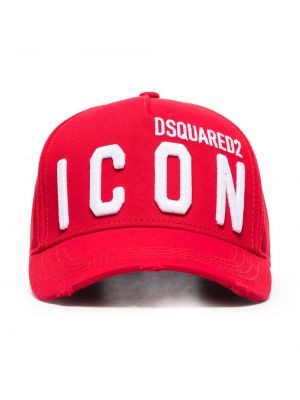 Cappello con visiera ricamato Dsquared2 rosso