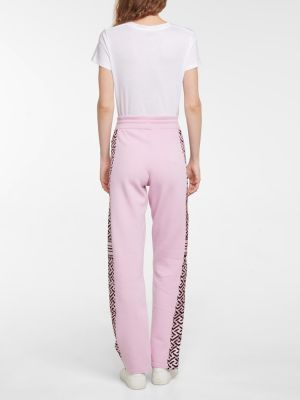 Кашмирени спортни панталони Versace розово
