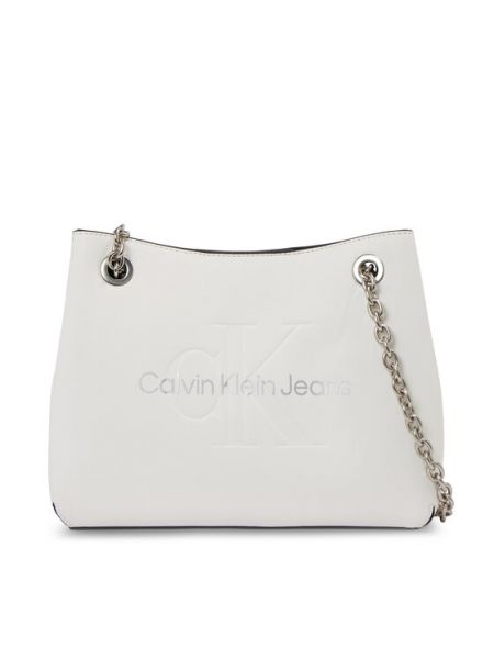 Памучни чанта през рамо Calvin Klein Jeans бяло