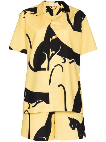 Pijama con estampado Olivia Von Halle amarillo