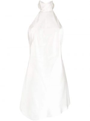 Копринена коктейлна рокля Michelle Mason бяло