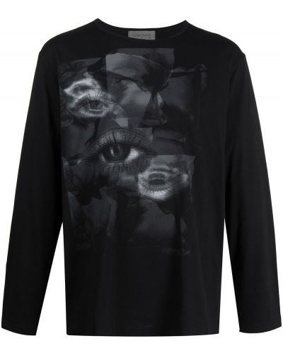 Jersey con estampado de tela jersey Yohji Yamamoto negro