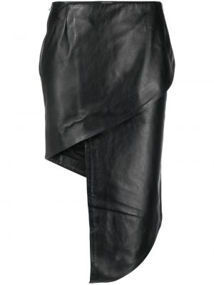 Asymetrická kožená sukňa Vetements čierna