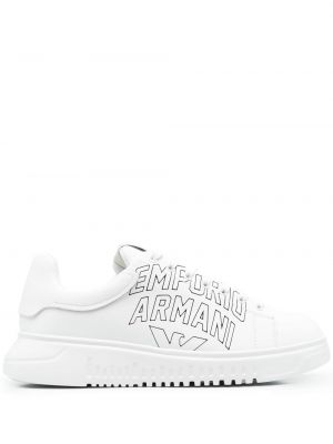 Sneaker mit print Emporio Armani weiß