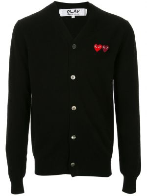 Cardigan med broderi Comme Des Garçons Play svart