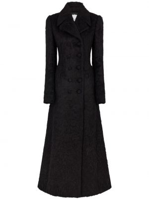 Μάλλινο μακρύ παλτό από μαλλί αλπάκα Rabanne μαύρο