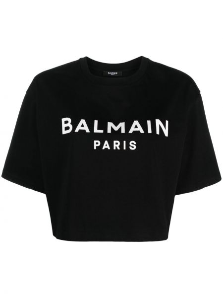 T-shirt di cotone Balmain nero