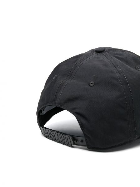 Haftowana czapka z daszkiem Moschino czarna
