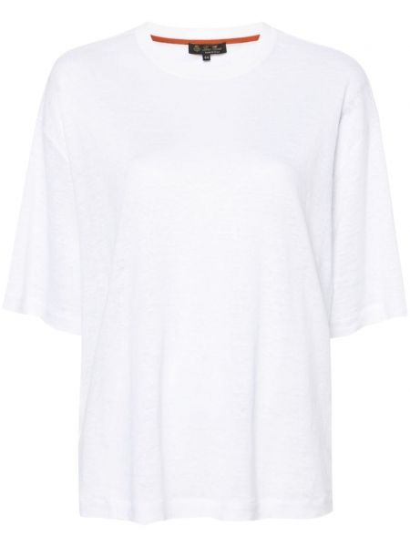 Lininis marškinėliai Loro Piana balta
