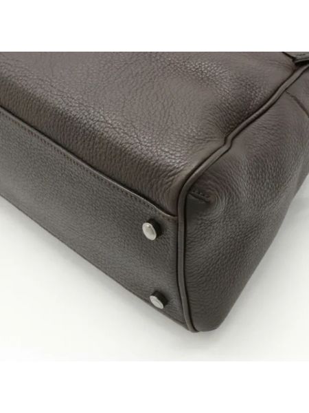 Bolsa de hombro de cuero retro Cartier Vintage marrón