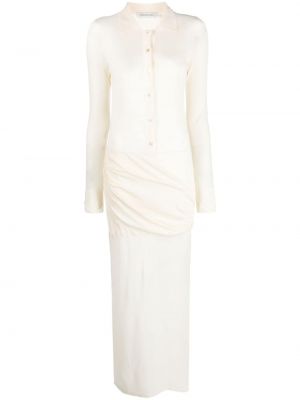 Jedwabna sukienka długa Christopher Esber biała