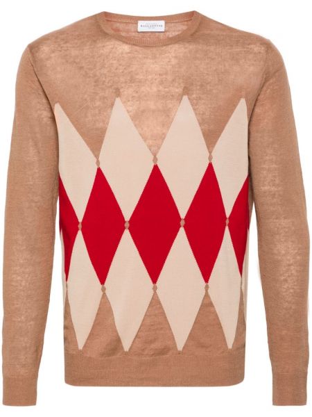 Ľanový sveter s vzorom argyle Ballantyne