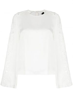 Сатенена блуза с дантела Paule Ka бяло