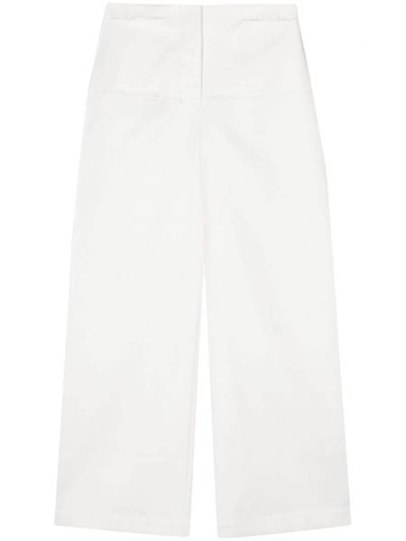 Bavlněné rovné kalhoty Litkovskaya bílé