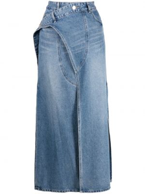 Βαμβακερή φούστα τζιν System μπλε