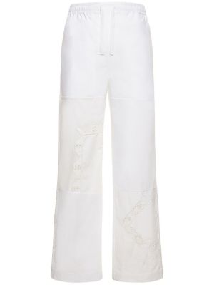 Памучни панталон Marine Serre бяло
