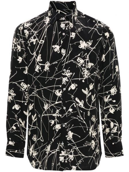 Koszula w kwiatki z nadrukiem Gabriele Pasini czarna