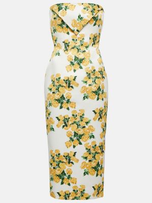 Midi haljina s cvjetnim printom Emilia Wickstead žuta