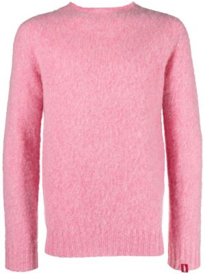 Sweter wełniany z okrągłym dekoltem Mackintosh różowy