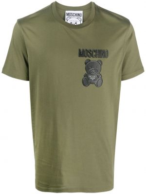 Bavlněné tričko Moschino zelené