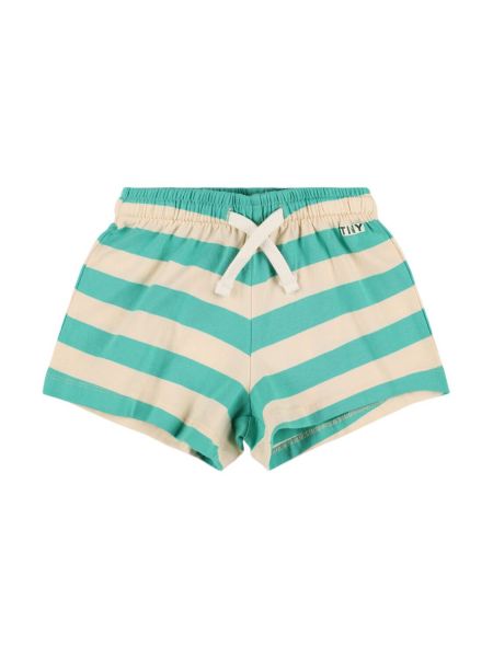 Stripete bomull shorts for jenter Tiny Cottons grønn