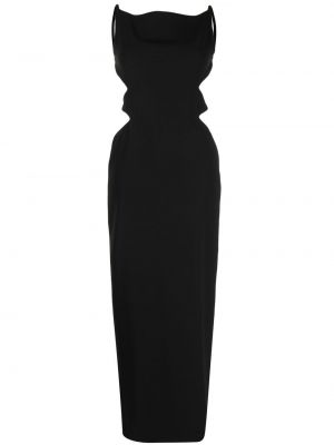 Večerna obleka z izrezom na hrbtu De La Vali črna
