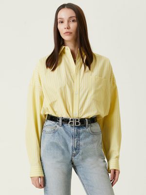 Рубашка в полоску Balenciaga желтая