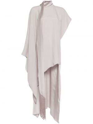 Krepové asymetrické večerné šaty Taller Marmo sivá